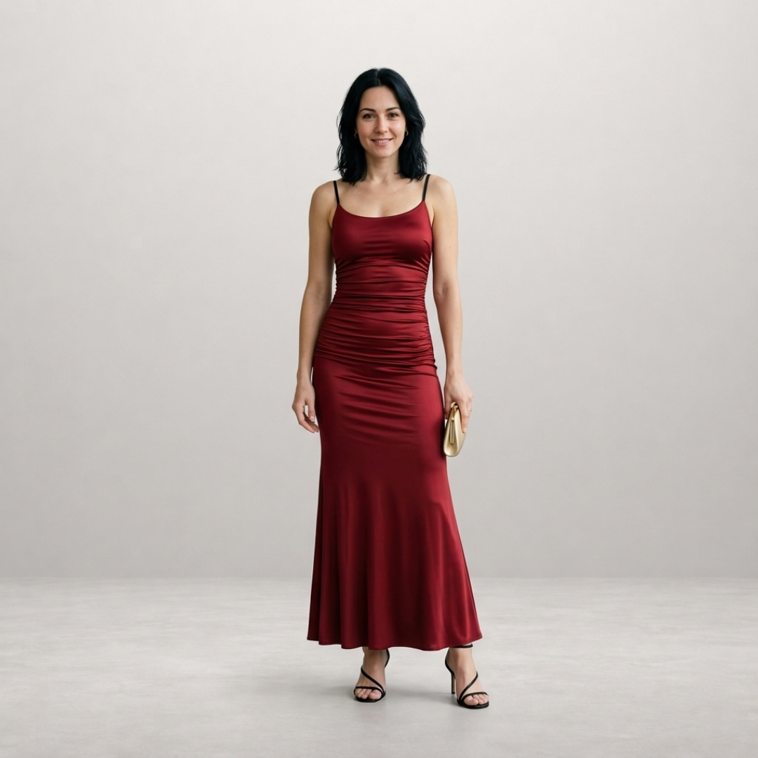 Isabelle – Elegante Satijnen Maxi Jurk
