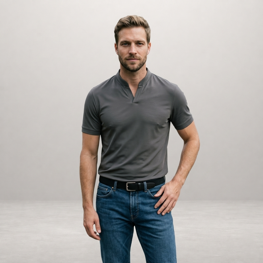 Noah - Polo T-shirt met Open Kraag