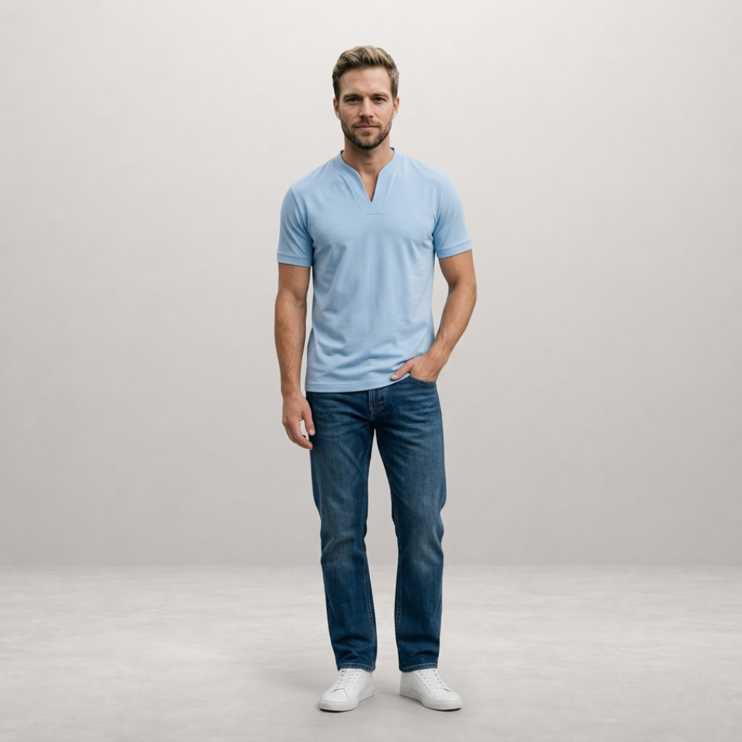 Noah - Polo T-shirt met Open Kraag
