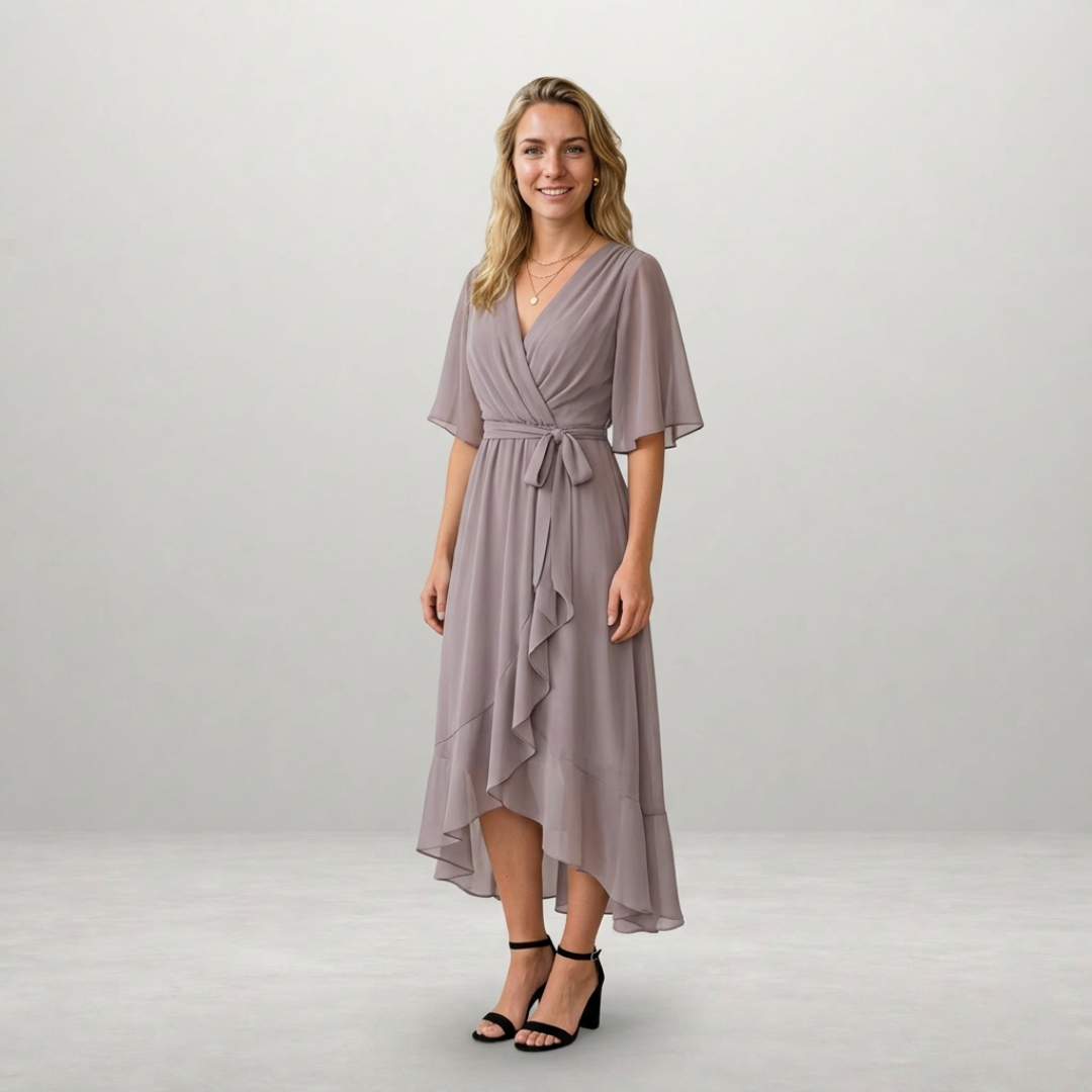Lotte – Elegante Chiffon Wikkeljurk