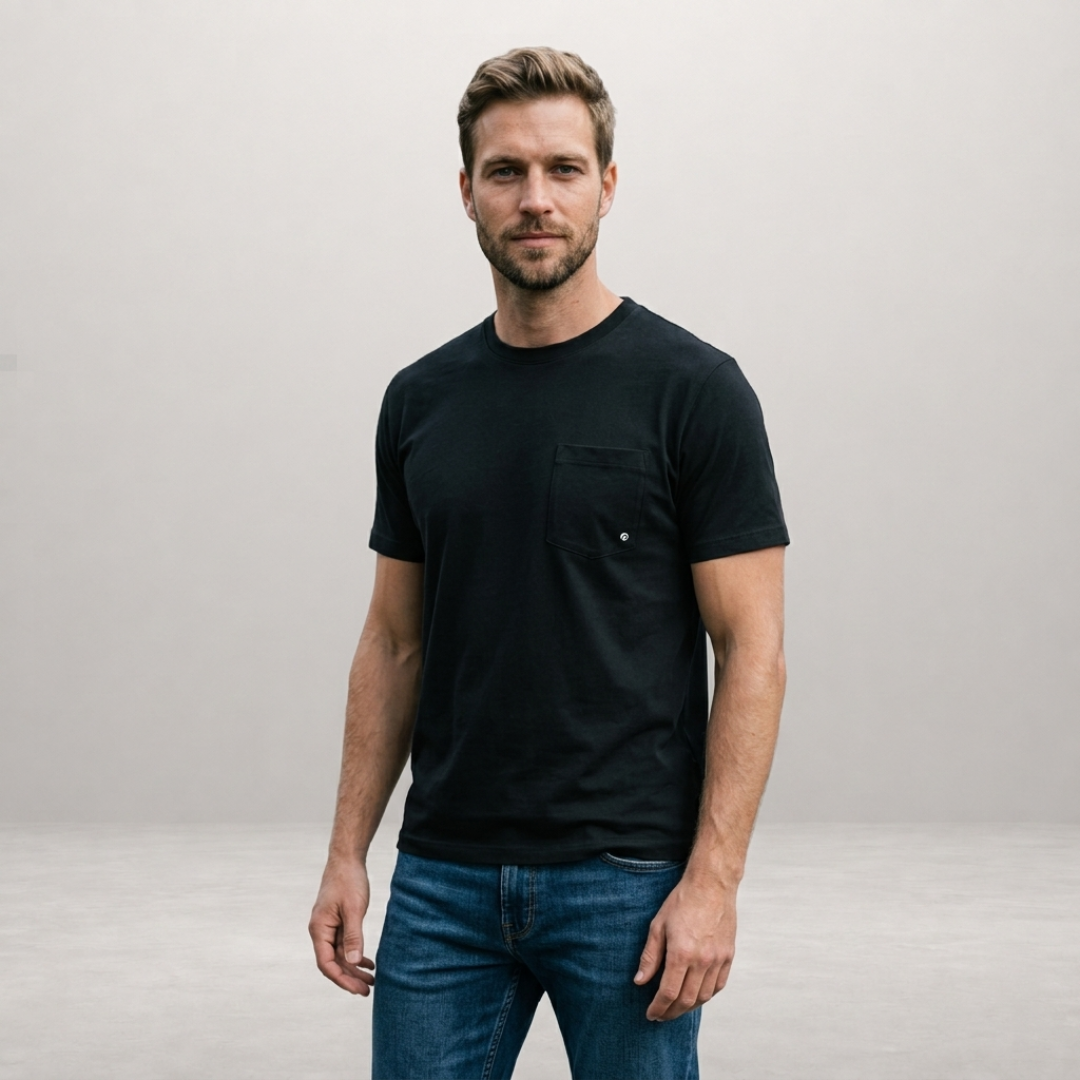 Milan - Basic T-shirt met Borstzak