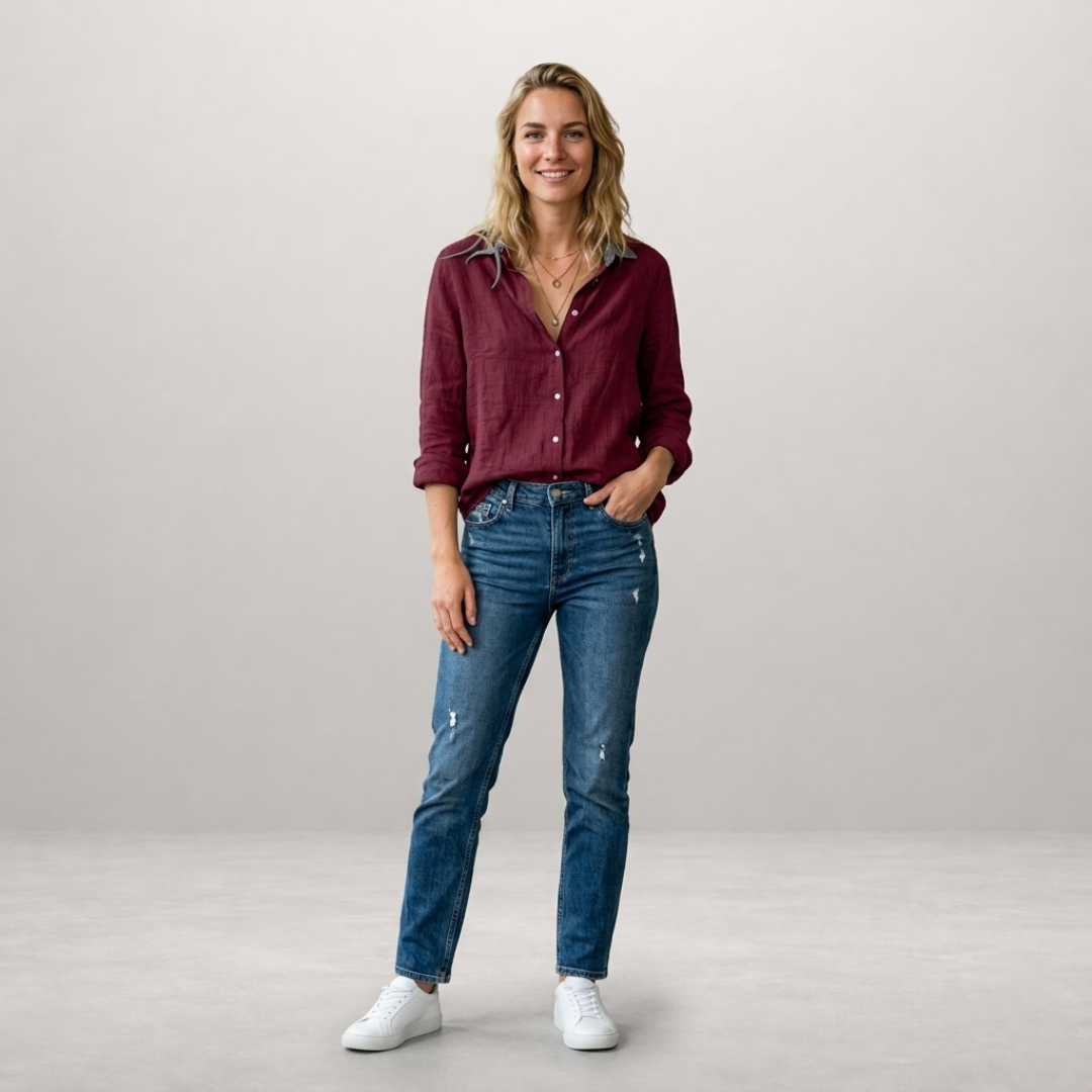 Noëlle - Luchtige Linnen Blouse