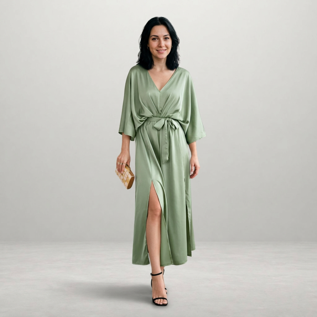 Lotte – Elegante Maxi Jurk met Strikceintuur