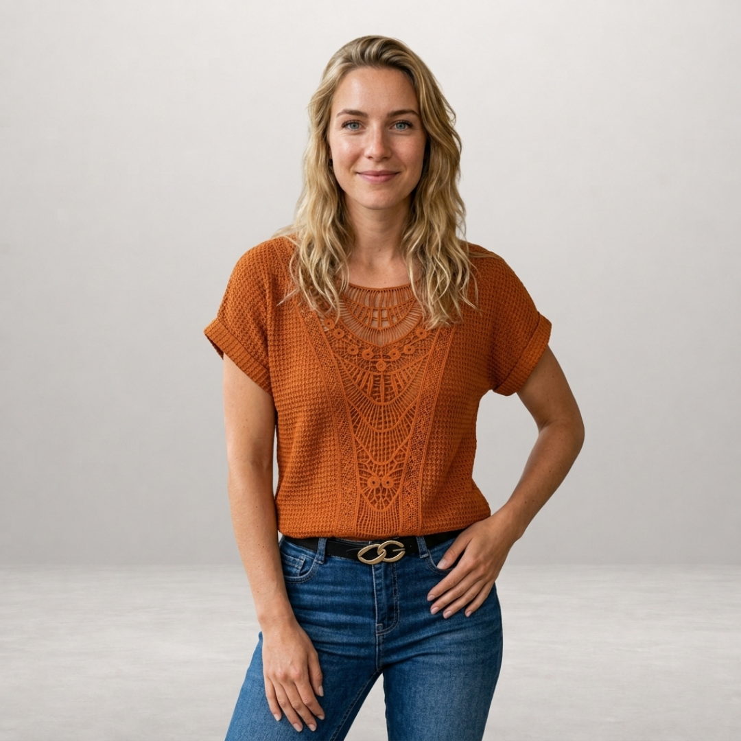Elena - Gehaakte Top met Sierdetail