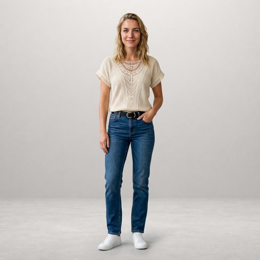 Elena - Gehaakte Top met Sierdetail