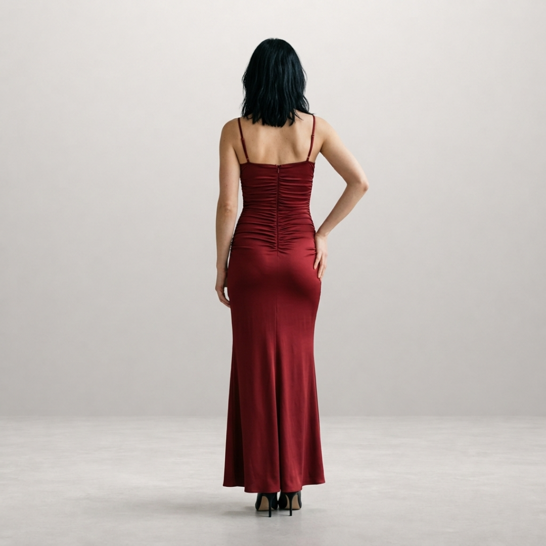 Isabelle – Elegante Satijnen Maxi Jurk