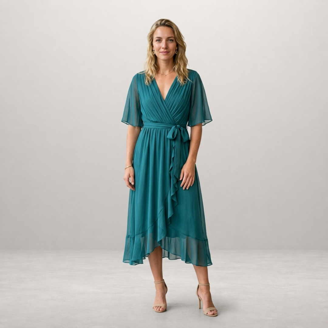 Lotte – Elegante Chiffon Wikkeljurk