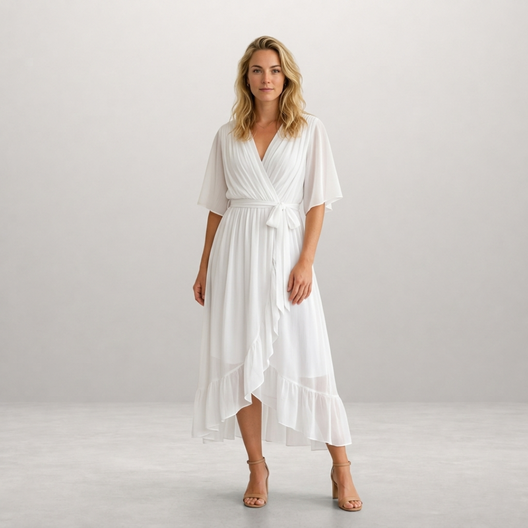 Lotte – Elegante Chiffon Wikkeljurk