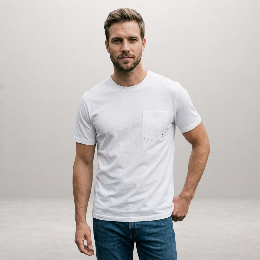Milan - Basic T-shirt met Borstzak