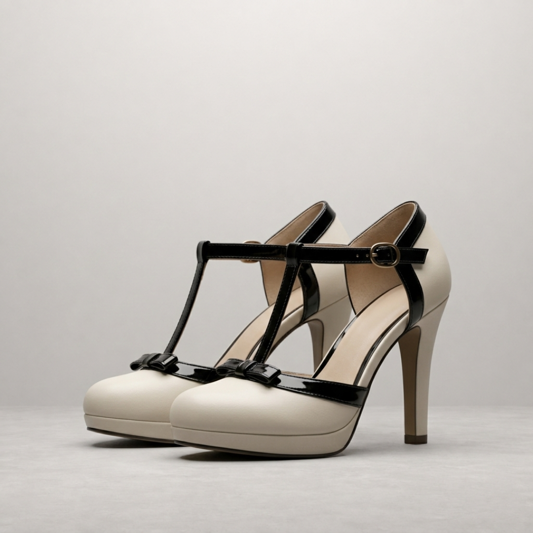 Noa – Elegante Lakleren T-Band Hakken