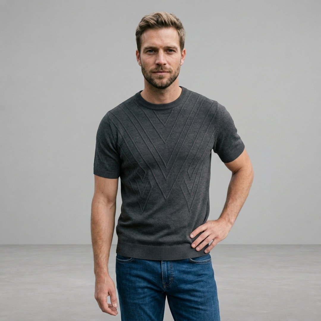 Milan - Gebreide T-shirt met Structuur