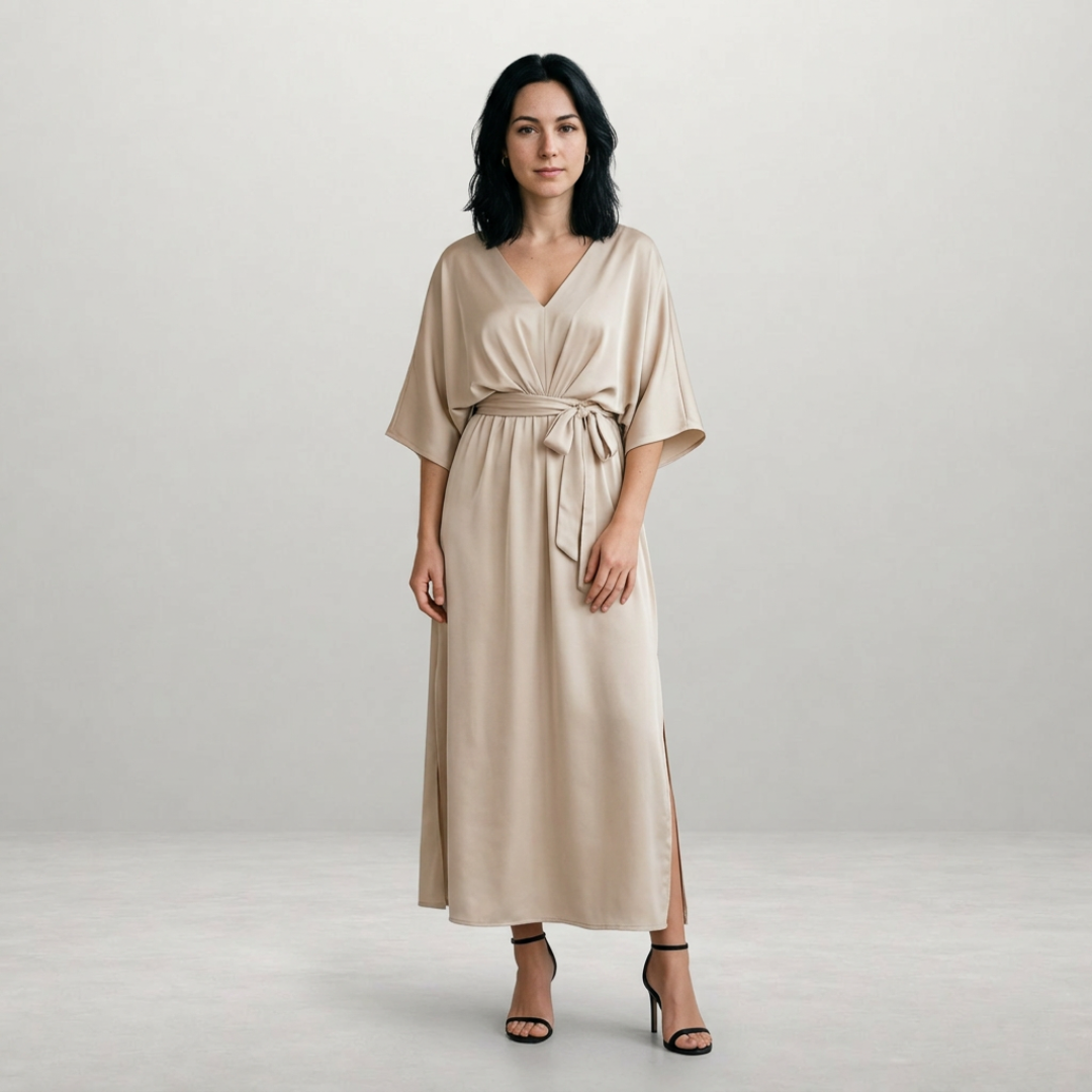 Lotte – Elegante Maxi Jurk met Strikceintuur