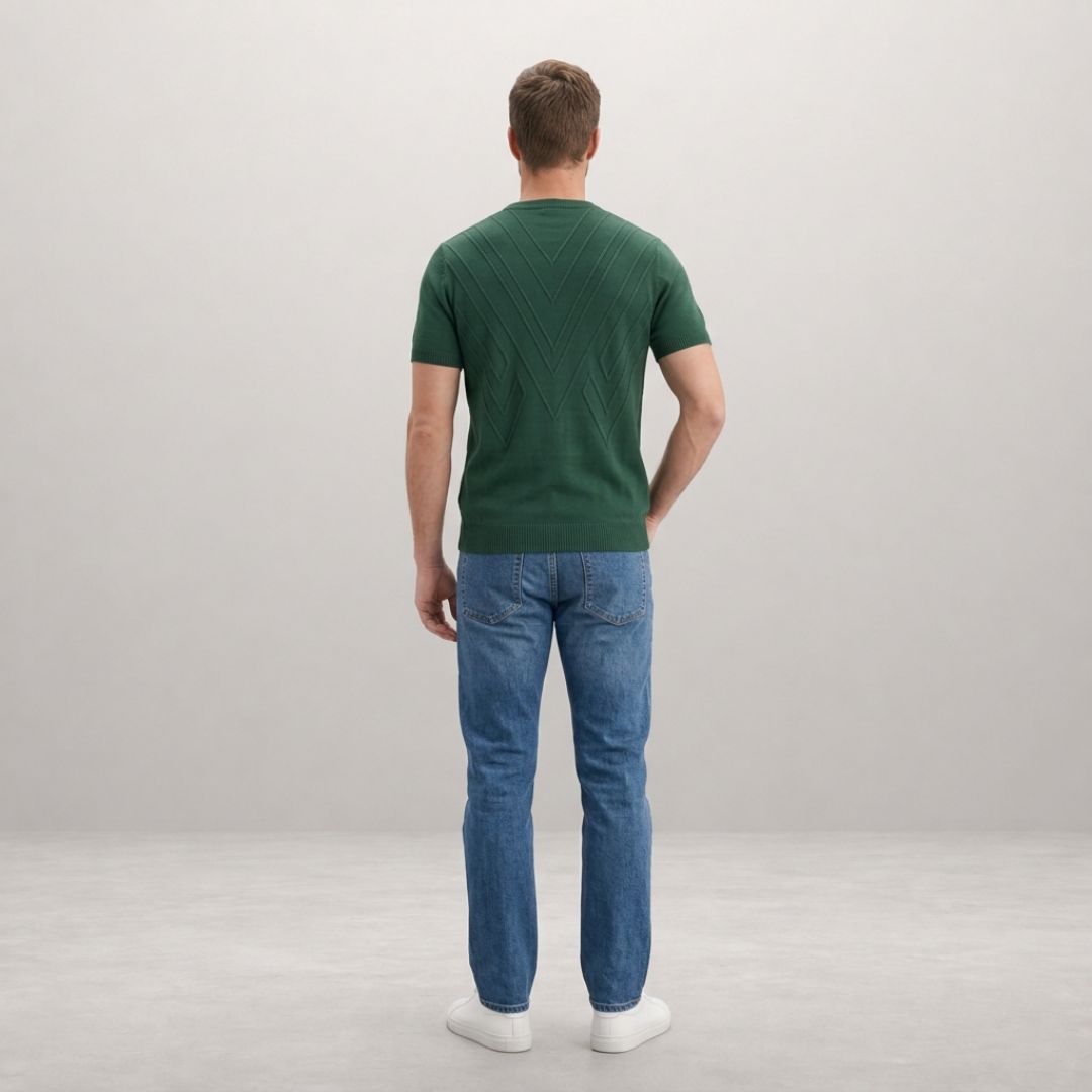 Milan - Gebreide T-shirt met Structuur